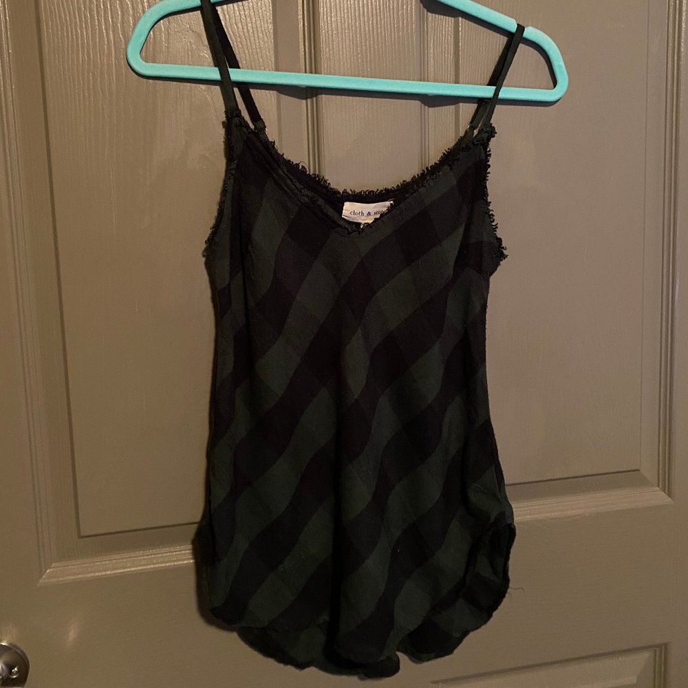 Green & Black Buffalo Plaid Tank